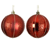 Decoris Shatterproof Bauble 8cm - Red (2 Assorted)